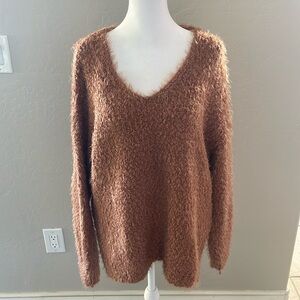 Juliana’s V-neck fuzzy soft sweater